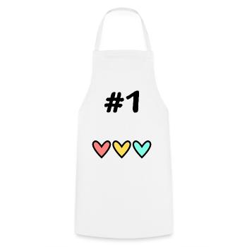 1. 1 year. 1st ANNIVERSARY. 1 YEAR ANNIVERSARY - Cooking Apron - white - Front - AI Model Male 185 dark (185cm)