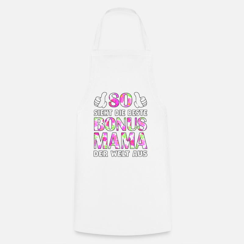 Bonus Mama Mutter Muttertag Stiefmutter Geschenk - Kochschürze - Weiß