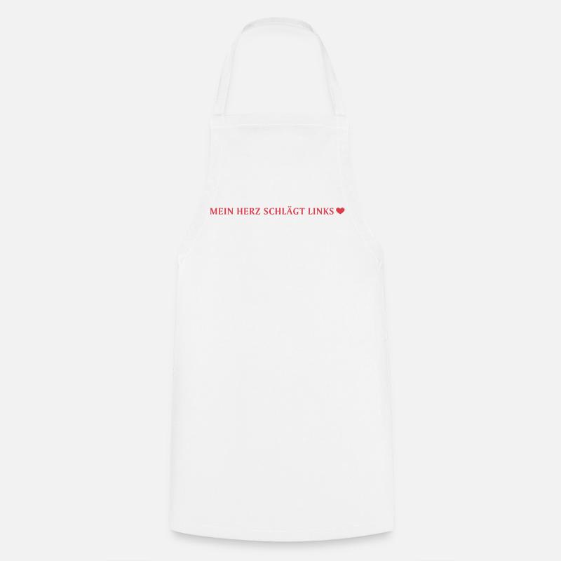 Mon cœur bat à gauche Déclaration contre droite - Tablier de cuisine - blanc