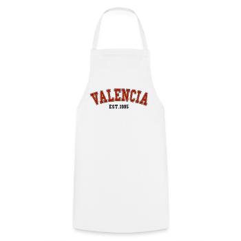 Valencia Est.1995 - Cooking Apron - white - Front - AI Model Male 185 dark (185cm)