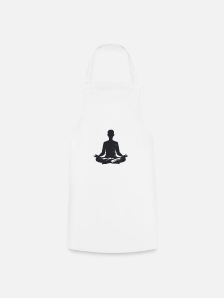 Meditation - Cooles Silhouetten-Logo - Kochschürze - Weiß