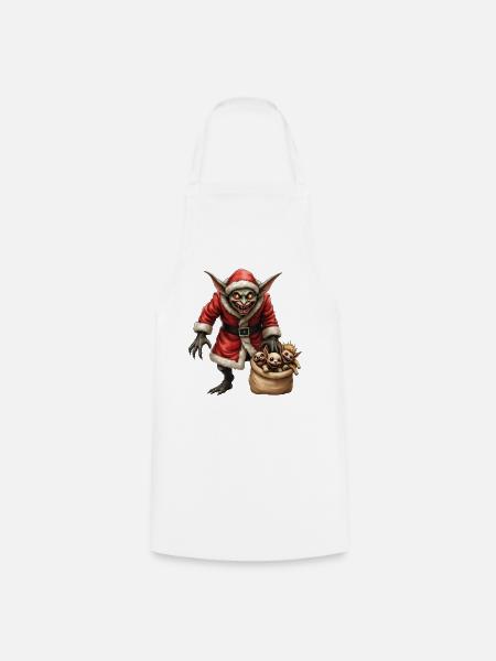 Weihnachtsgoblin mit Kreaturen - Kochschürze - Weiß