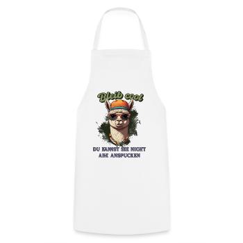 Llama Saying - Restez cool, chemise amusante drôle - Tablier de cuisine - blanc - Devant - AI Model Male 185 dark (185cm)