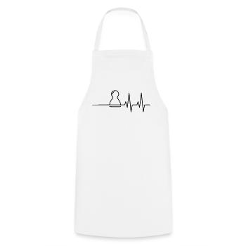 Battement de cœur du joueur de société : ligne ECG - Tablier de cuisine - blanc - Devant - AI Model Male 185 dark (185cm)