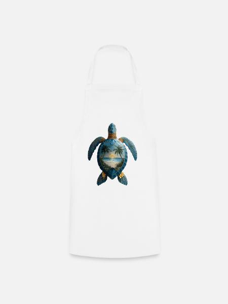 Schildkröte Wellen Surf Turtle Surfer Schildkröten - Kochschürze - Weiß