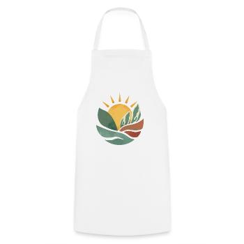 Minimalist landscape with sunrise - Cooking Apron - white - Front - AI Model Male 185 dark (185cm)