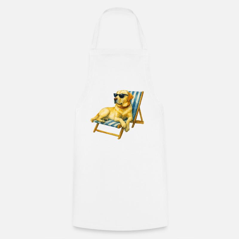Labrador Dog Summer Chill Gift Idea - Cooking Apron - white