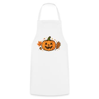 Funny Pumpkin Halloween Cartoon Design - Cooking Apron - white - Front - AI Model Male 185 dark (185cm)