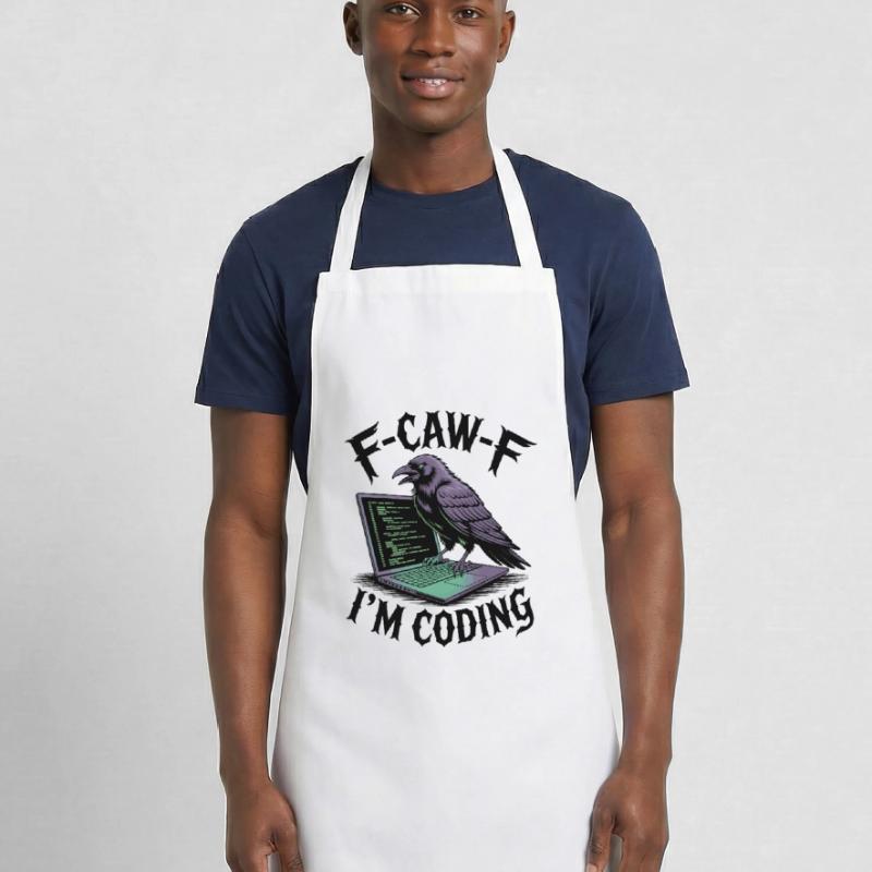 RabenCoder: Code Raven am Laptop Kochschürze
