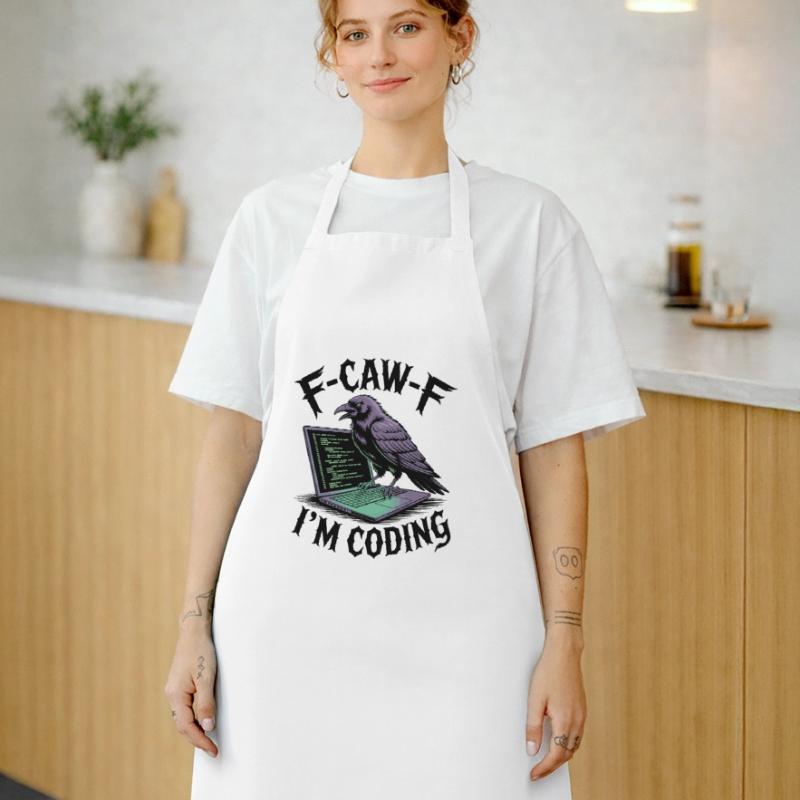 RabenCoder: Code Raven am Laptop Kochschürze