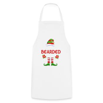 Elf Elf Cadeau de Noël Barbe Barbu Coiffeur - Tablier de cuisine - blanc - Devant - AI Model Male 185 dark (185cm)