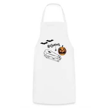 Halloween Kürbis Silhouette - Kochschürze - Weiß - Vorne - AI Model Male 185 dark (185cm)