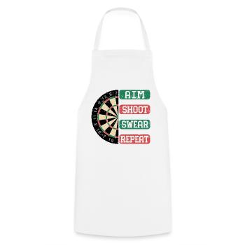 Viser Tirer Porter Répéter Style de jeu de fléchettes - Tablier de cuisine - blanc - Devant - AI Model Male 185 dark (185cm)