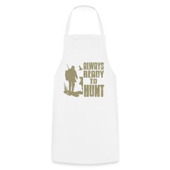 Always Ready To Hunt Rustic Hunting Passion - Cooking Apron - white - Front - AI Model Male 185 dark (185cm)