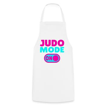 Judo Mode ON – Stärke, Disziplin & Kampfgeist - Kochschürze - Weiß - Vorne - AI Model Male 185 dark (185cm)