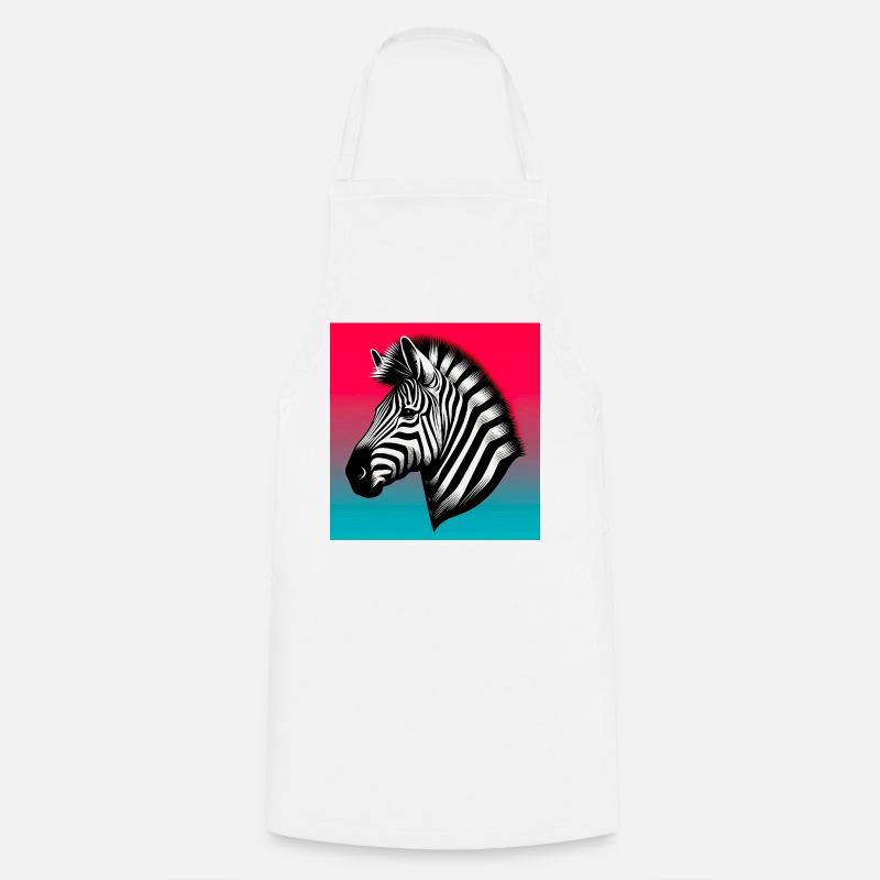 Zebra - Kochschürze - Weiß