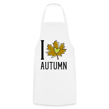 Heart in the autumn leaf - Cooking Apron - white - Front - AI Model Male 185 dark (185cm)