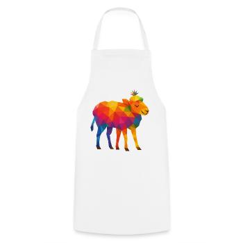 Rainbow Ship with 5 legs - Cooking Apron - white - Front - AI Model Male 185 dark (185cm)