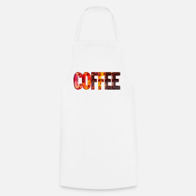 COFFEE – Glasbuchstaben mit Kaffeebohnen - Kochschürze - Weiß