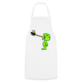 Frog catches fly tongue mosquito eat hunger toad - Cooking Apron - white - Front - AI Model Male 185 dark (185cm)