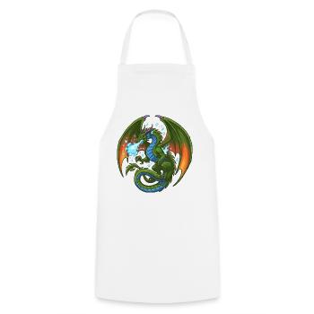 Bleu Vert Dragon Cracheur de Glace - Tablier de cuisine - blanc - Devant - AI Model Male 185 dark (185cm)