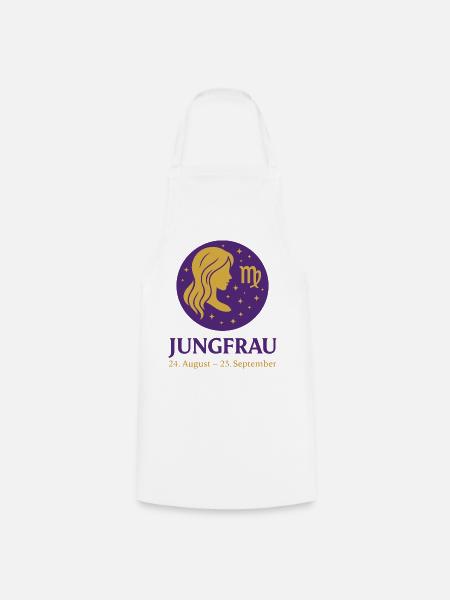 Sternzeichen Jungfrau - Kochschürze - Weiß