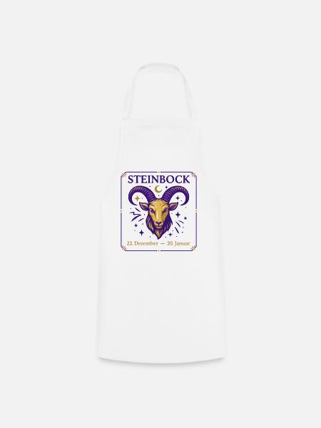 Sternzeichen Steinbock - Kochschürze - Weiß