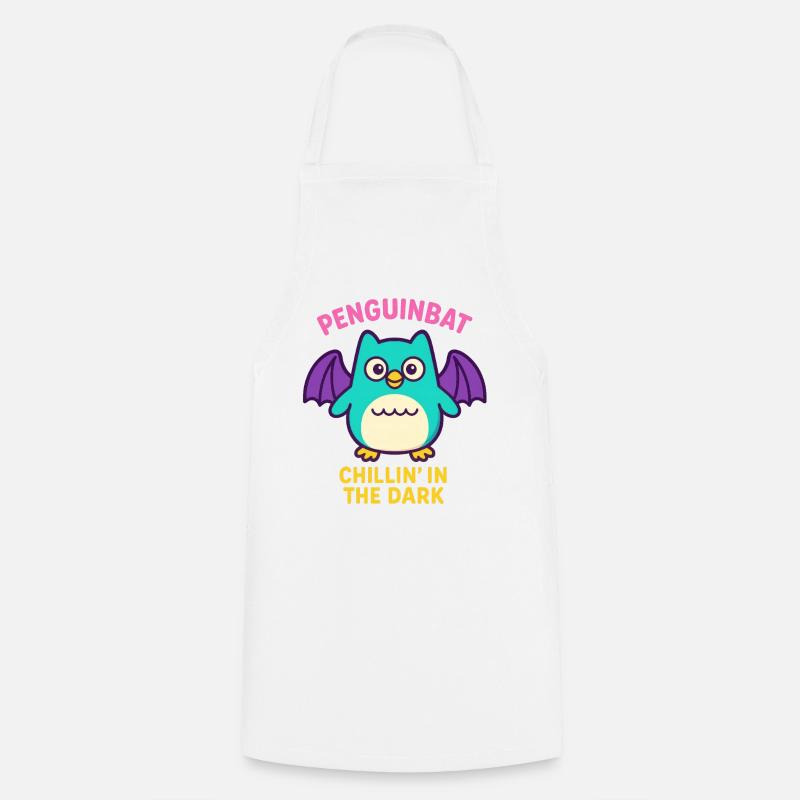 Penguinbat - Chillin' in the Dark - Cooking Apron - white
