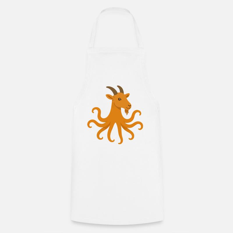 The octopus or goat octopus - Cooking Apron - white
