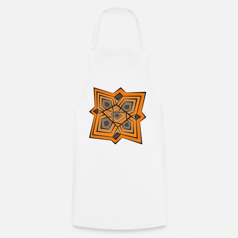 Geometric mandala in oranges - Cooking Apron - white