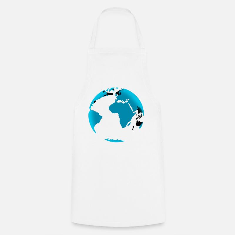 Globe Bleu Noir Néon - Tablier de cuisine - blanc