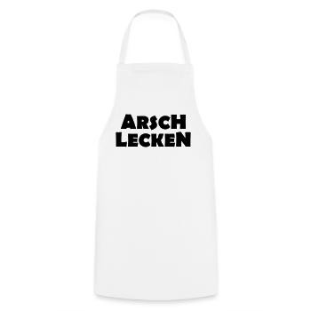 ARSCH LECKEN - Kochschürze - Weiß - Vorne - AI Model Male 185 dark (185cm)