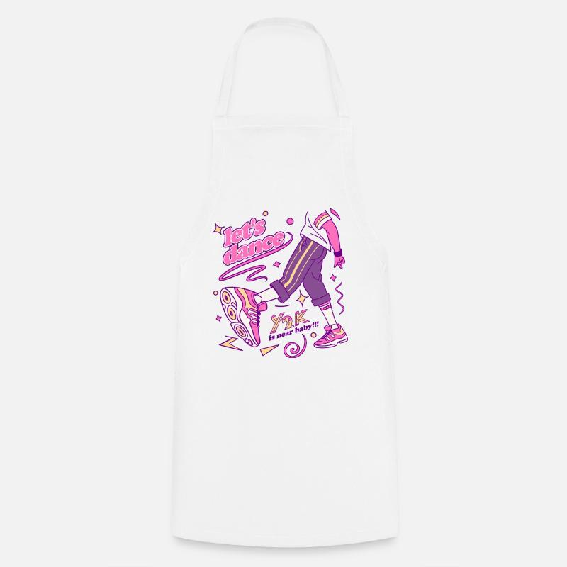 Y2K Dance Vibe Sneaker Art - Cooking Apron - white