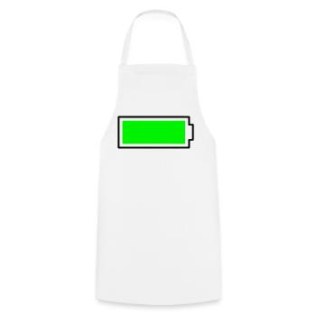 Neon Green Block Design Battery Full Energy - Cooking Apron - white - Front - AI Model Male 185 dark (185cm)