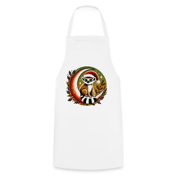 Santa Lemur on Moon - Cooking Apron - white - Front - AI Model Male 185 dark (185cm)