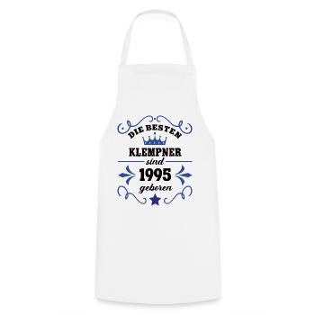 Plumber Birthday Vintage 1995 Colleague Born 95 - Cooking Apron - white - Front - AI Model Male 185 dark (185cm)
