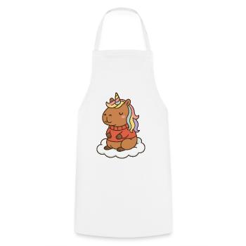 Capybara Unicorn 🌈 - Cooking Apron - white - Front - AI Model Male 185 dark (185cm)
