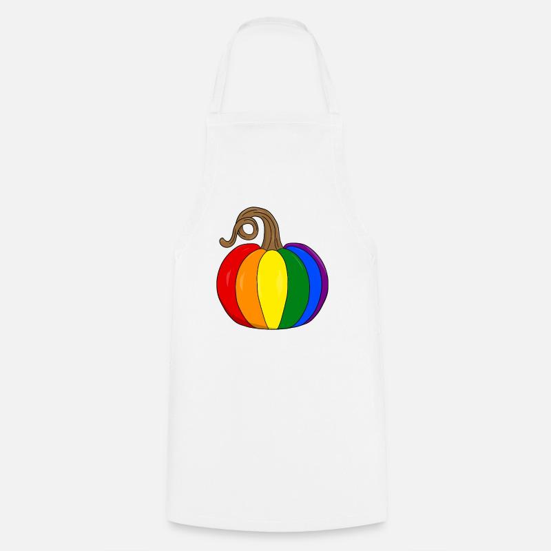 Rainbow Pumpkin PopArt - Cooking Apron - white
