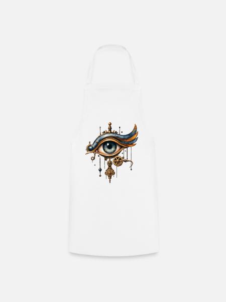 Mechanisches Steampunk-Auge - Kochschürze - Weiß