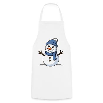 Schneemann Winterzauber - Kochschürze - Weiß - Vorne - AI Model Male 185 dark (185cm)