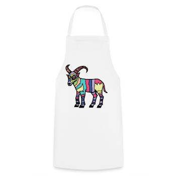 Chèvre de montagne Halloween Zombie - Tablier de cuisine - blanc - Devant - AI Model Male 185 dark (185cm)