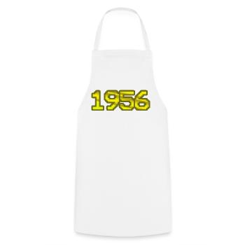 1956 - Cooking Apron - white - Front - AI Model Male 185 dark (185cm)