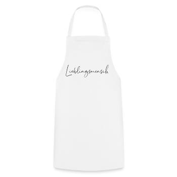 Personne préférée / Conception de l’écriture manuscrite - Tablier de cuisine - blanc - Devant - AI Model Male 185 dark (185cm)