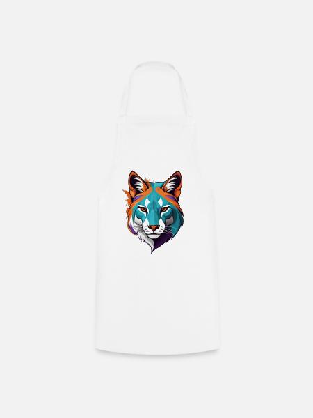 Prismatischer Tigerkopf Illustration - Kochschürze - Weiß