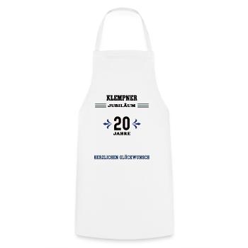 Plombier 20e anniversaire Vingtième anniversaire - Tablier de cuisine - blanc - Devant - AI Model Male 185 dark (185cm)