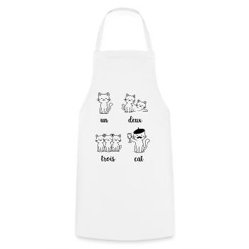 Katzengruppe Wortspiel Muster - Kochschürze - Weiß - Vorne - AI Model Male 185 dark (185cm)