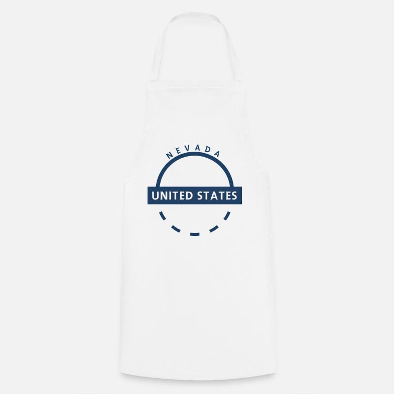 Nevada Circular State Badge - Cooking Apron - white