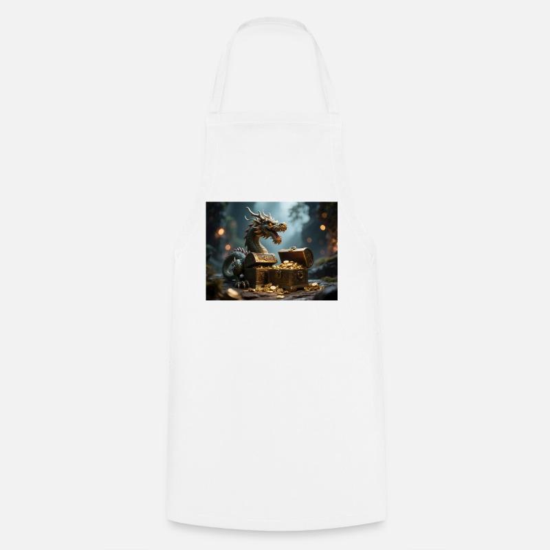 Trésor de dragon dans le dragon de feu - Tablier de cuisine - blanc