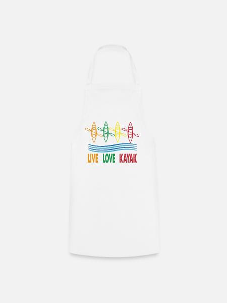 Live Love Kajak Kajakfahren Kajakfahren Kanu Kajak Kajak - Kochschürze - Weiß