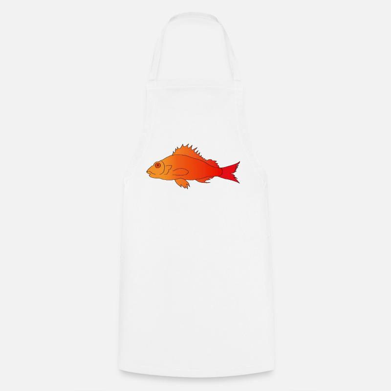 Fish with a serrated fin - Cooking Apron - white